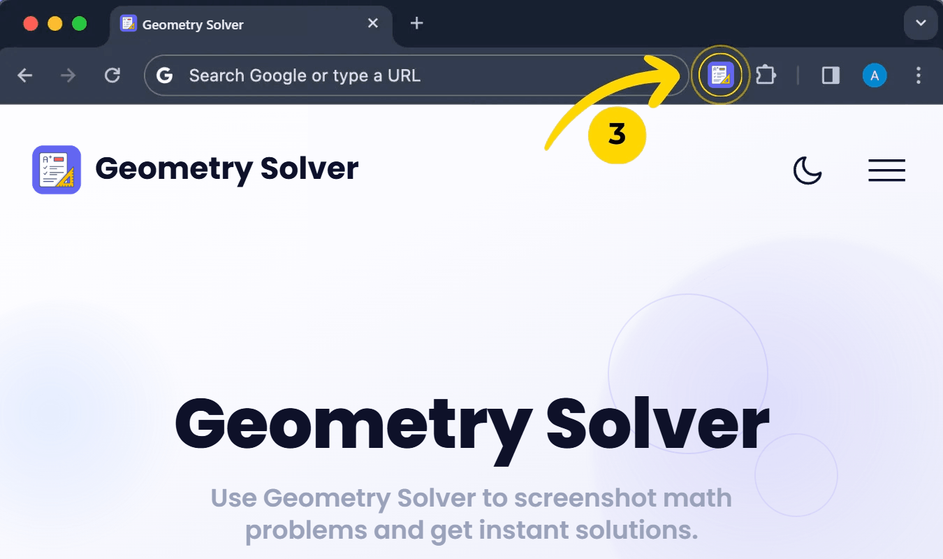 Click the pinned Geometry Solver icon to open the side panel